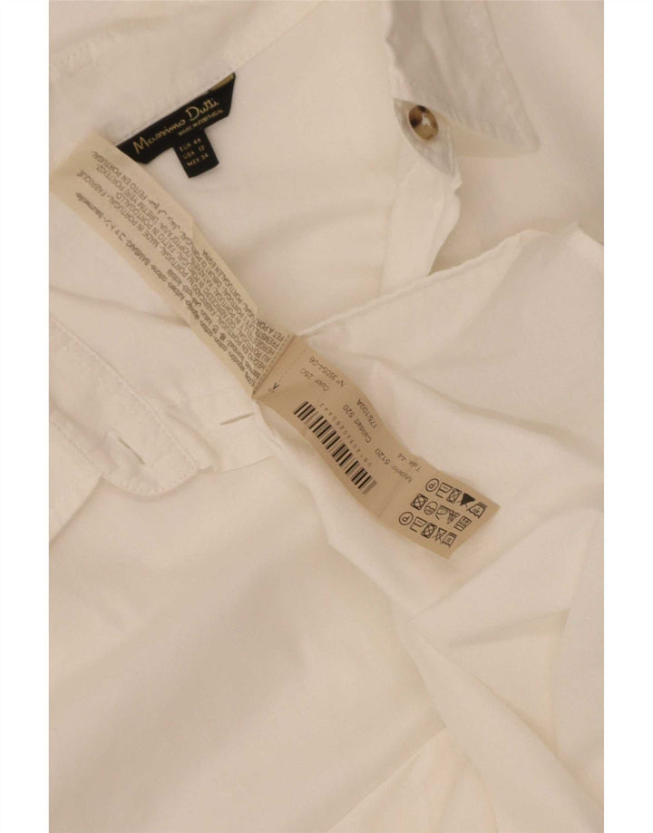 Massimo Dutti Langærmet Dameskjorte EU 44 XL Hvid Bomuld