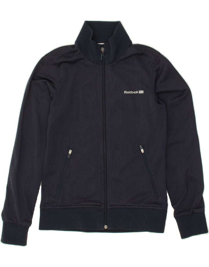 REEBOK Womens Tracksuit Top Jacket UK 8 Small Navy Blue Polyester Vintage Reebok and Second-Hand Reebok from Messina Hembry 