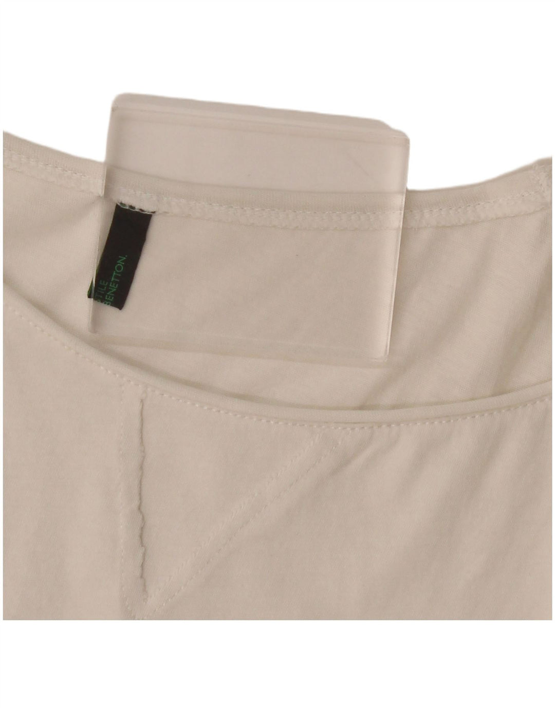 BENETTON T-shirt top til kvinder UK 12 Medium White