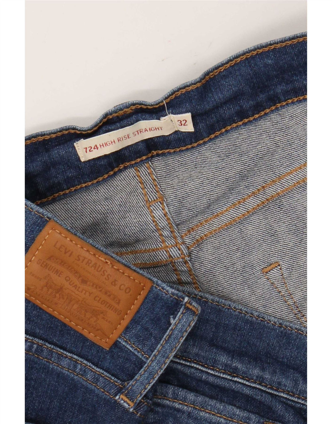 Levi's Dame 724 Højtaljede lige jeans W32 L26 Blå