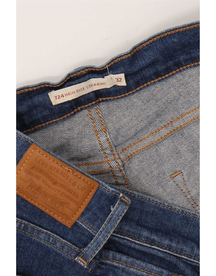 Levi's Dame 724 Højtaljede lige jeans W32 L26 Blå