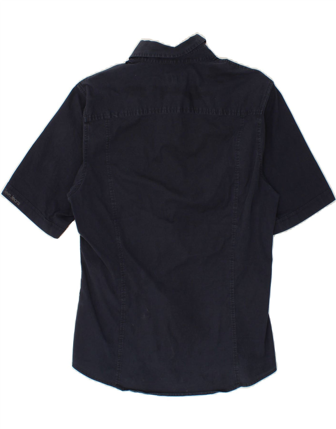 CALVIN KLEIN JEANS Mens Short Sleeve Shirt Medium Navy Blue Cotton Vintage Calvin Klein Jeans and Second-Hand Calvin Klein Jeans from Messina Hembry 