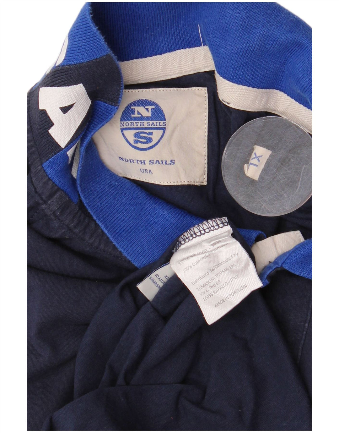 North Sails Herre Grafisk Polo Shirt XL Navy Blue Colourblock