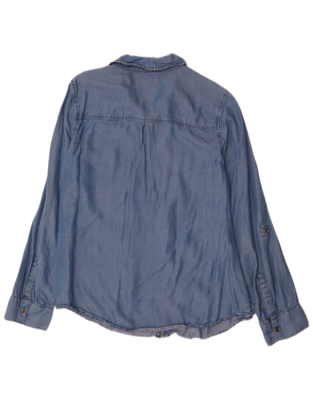 Michael Kors Dame Denim Shirt UK 14 Medium Blue Lyocell