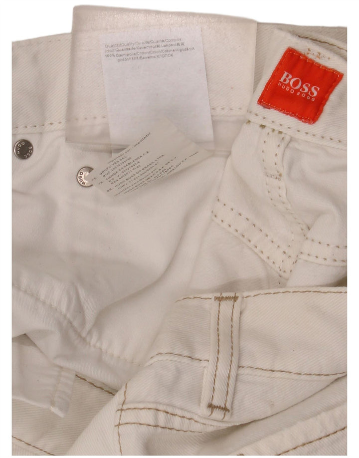 Hugo Boss Straight Jeans til mænd W38 L34 Hvid Bomuld