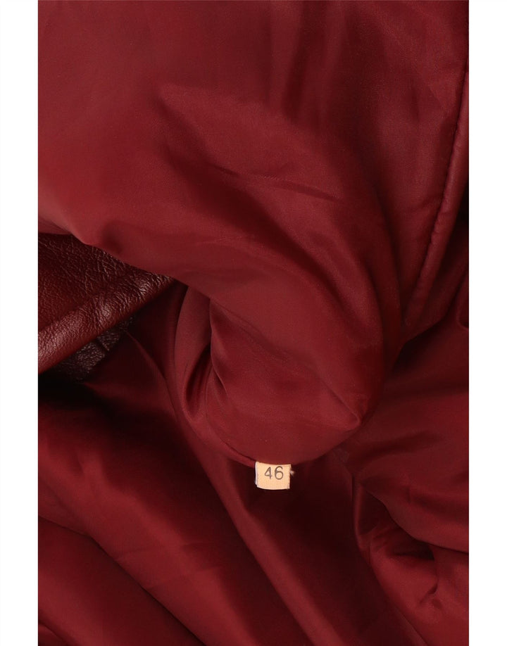 Vintage læderfrakke til kvinder IT 46 Large Burgundy læder