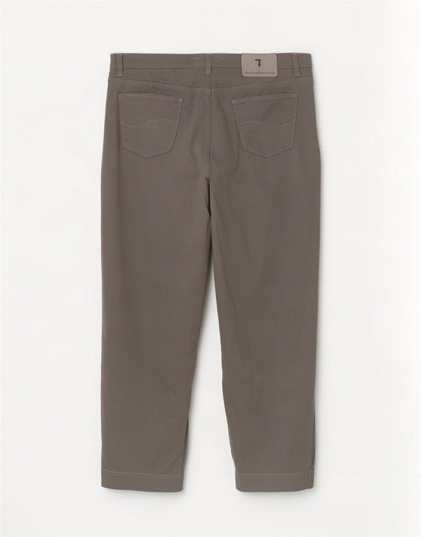 Trussardi Womens Cropped Trousers W34 L24 Grå
