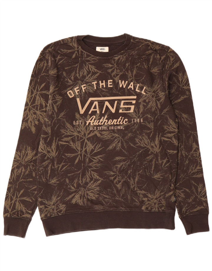 Vans Herre Grafisk Sweatshirt Jumper Lille Brun Blomsterbomuld