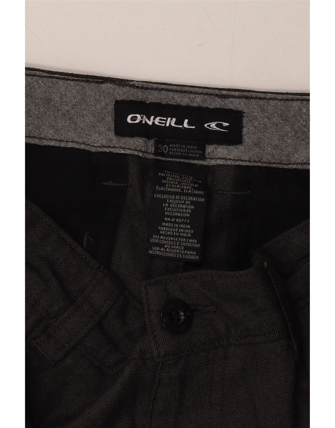 O'NEILL Mens Chino Shorts W30 Medium Grey Polyester Vintage O'Neill and Second-Hand O'Neill from Messina Hembry 