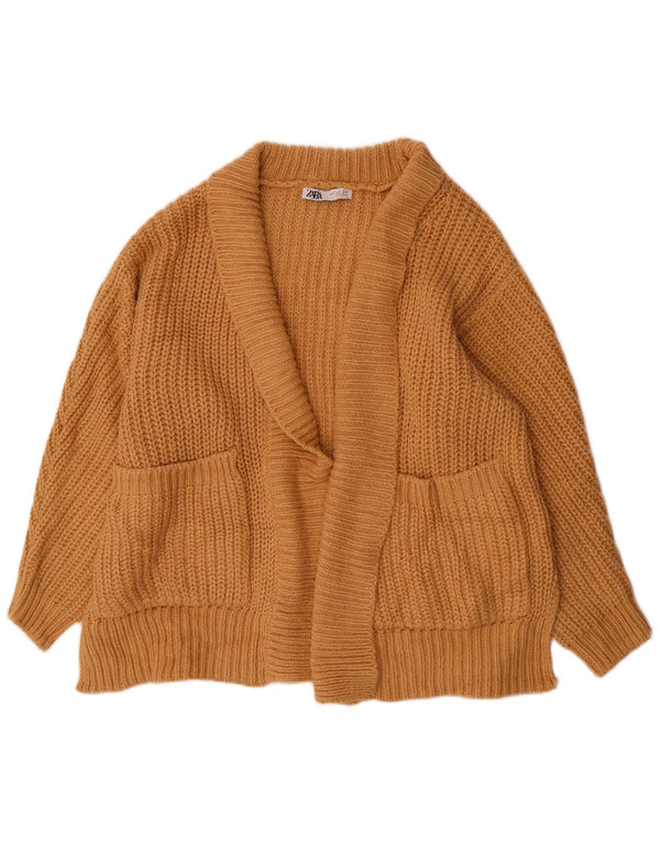 Zara Womens Oversized Open Cardigan Sweater UK 10 Small Brown