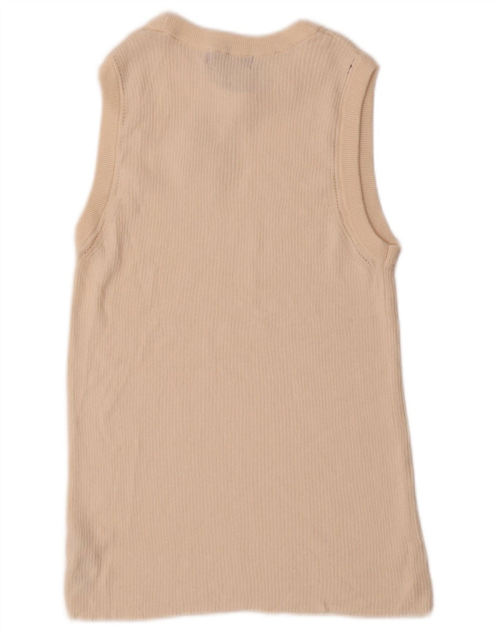 Marks & Spencer Damevest Tank Top UK 14 Medium Off White Bomuld