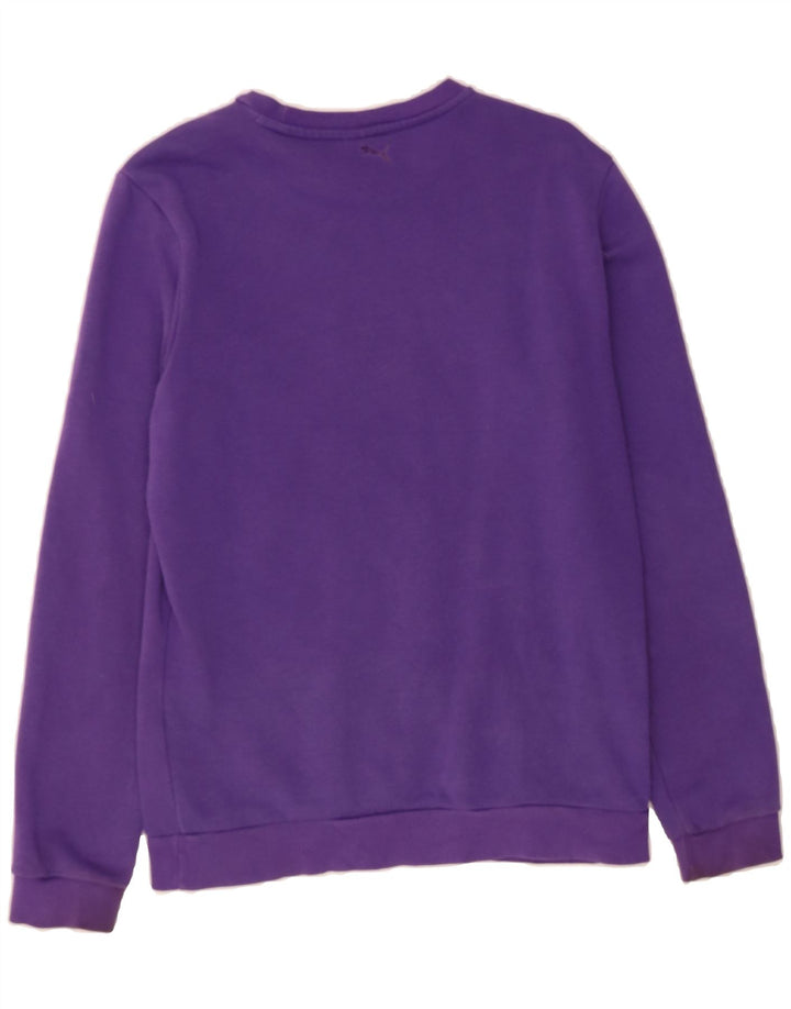 PUMA Boys Graphic Sweatshirt Jumper 15-16 Years Purple Cotton Vintage Puma and Second-Hand Puma from Messina Hembry 