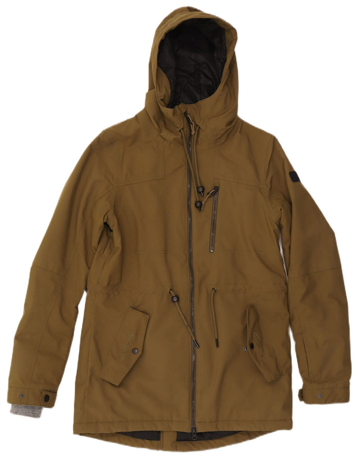 O'Neill Dame Hooded Parka Jacket UK 14 Stor Khaki Polyester