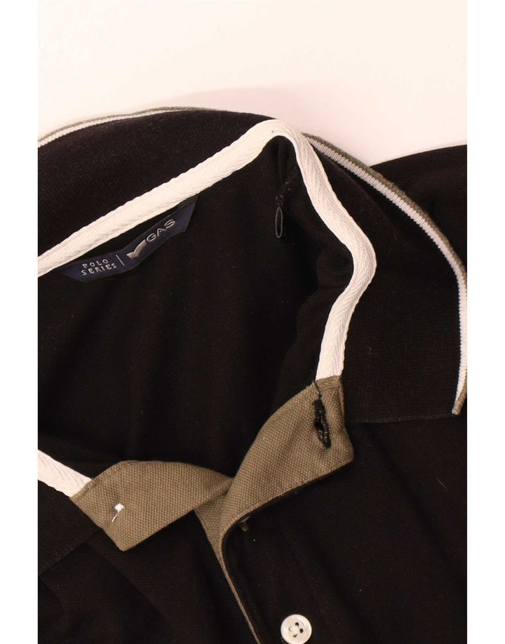 Gas Poloshirt til mænd Stor sort bomuld