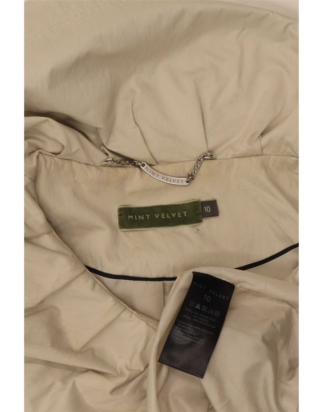 MINT VELVET Dame Oversized Parka Jacket UK 10 Small Beige Polyester