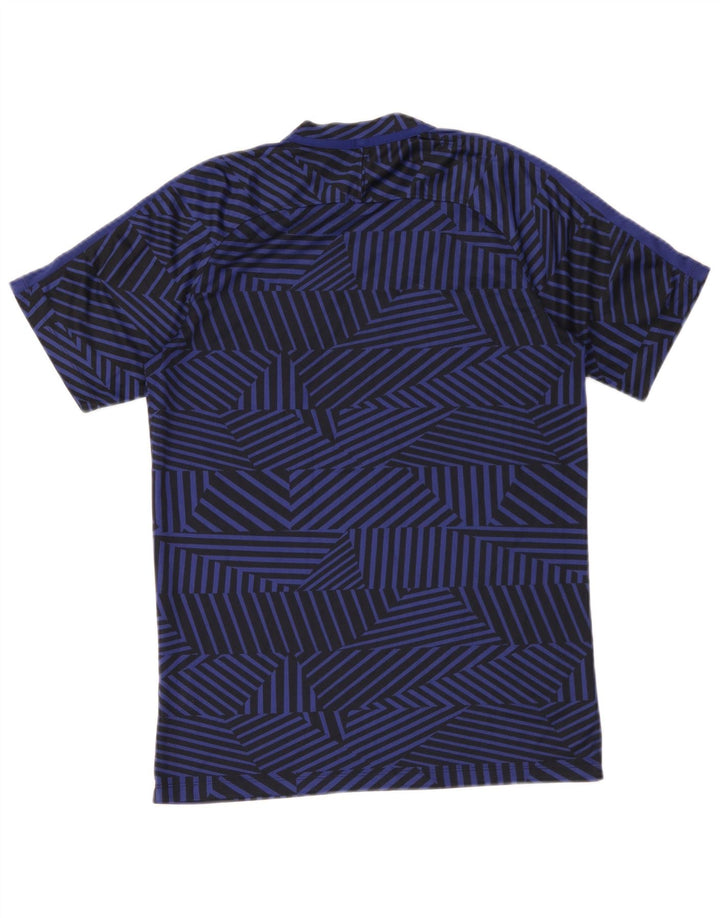 Nike herre Dri Fit T-shirt top mellem marineblå geometrisk polyester