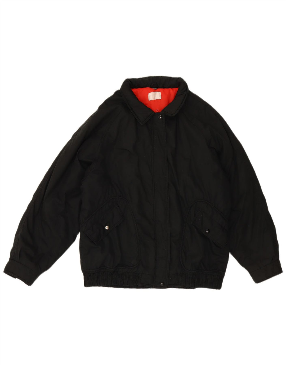 Vintage vindjakke til kvinder UK 18 XL sort polyethylen