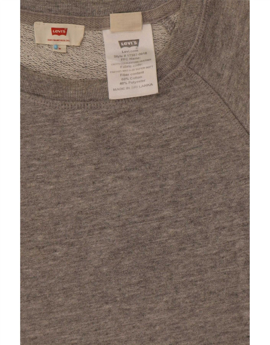 Levi's Dame Oversized Sweatshirt Jumper UK 10 Small Grey Flecked Bomuld