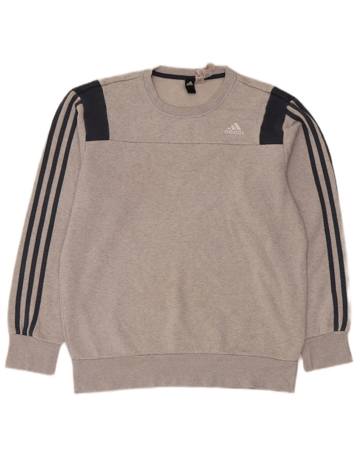 Adidas sweatshirt til mænd mellem grå bomuld