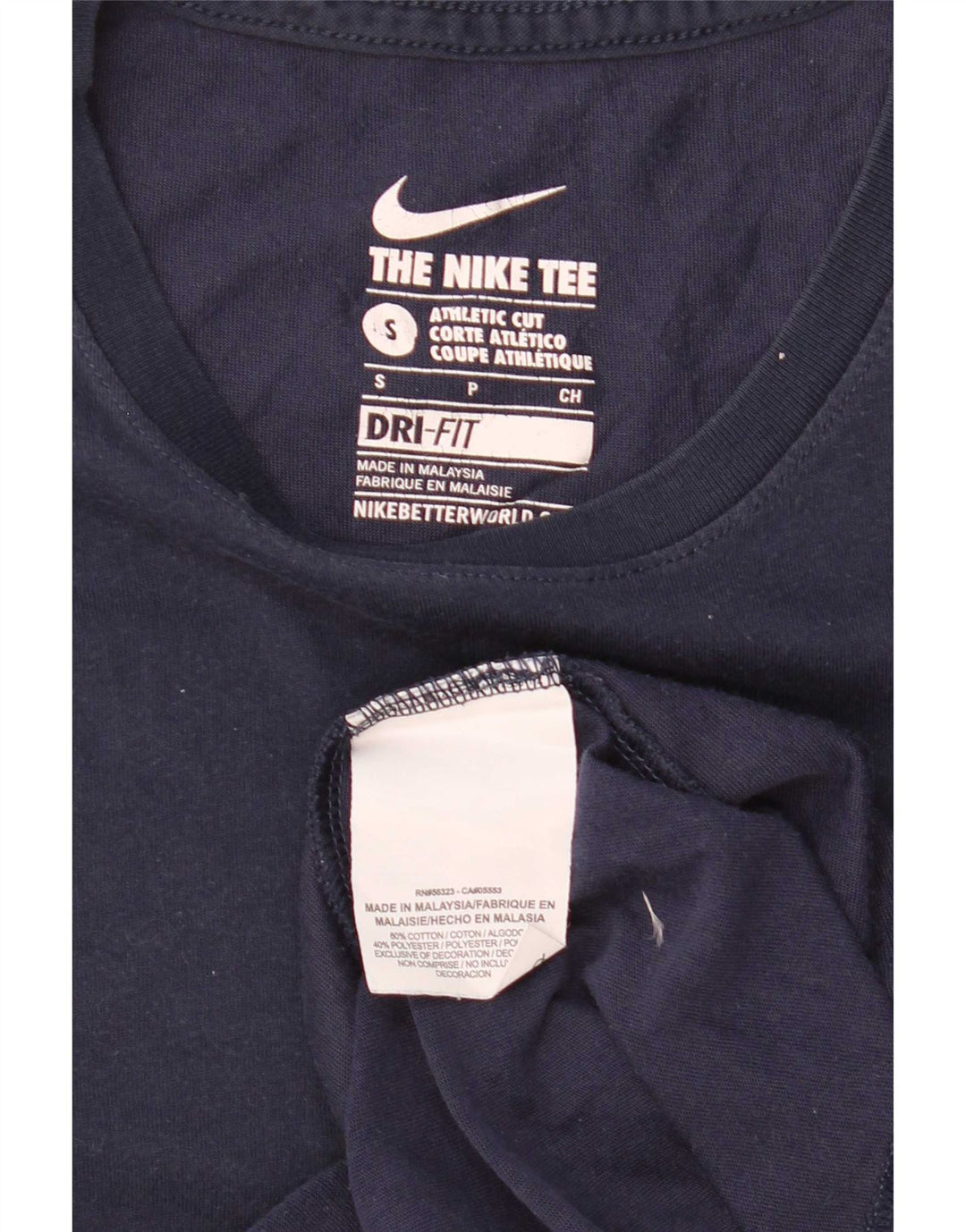 Nike T-shirt med atletisk snit til mænd, lille marineblå bomuld