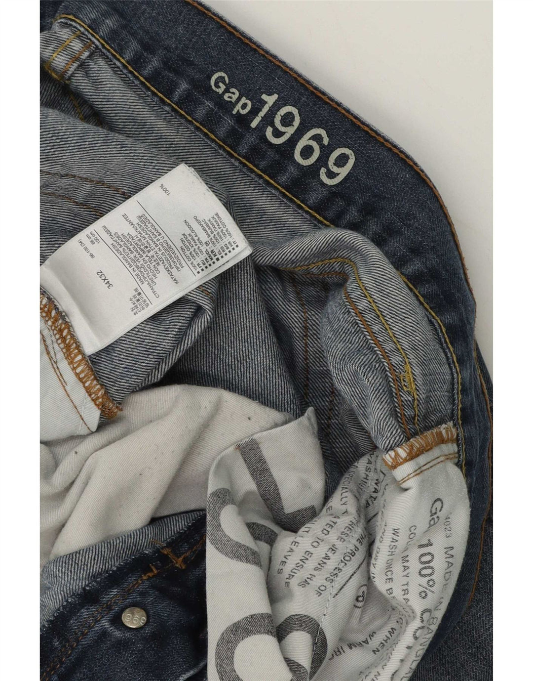Gap Straight Jeans til mænd W34 L32 Marineblå Bomuld