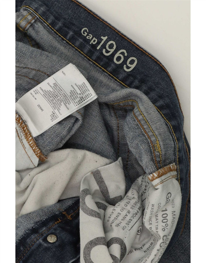 Gap Straight Jeans til mænd W34 L32 Marineblå Bomuld