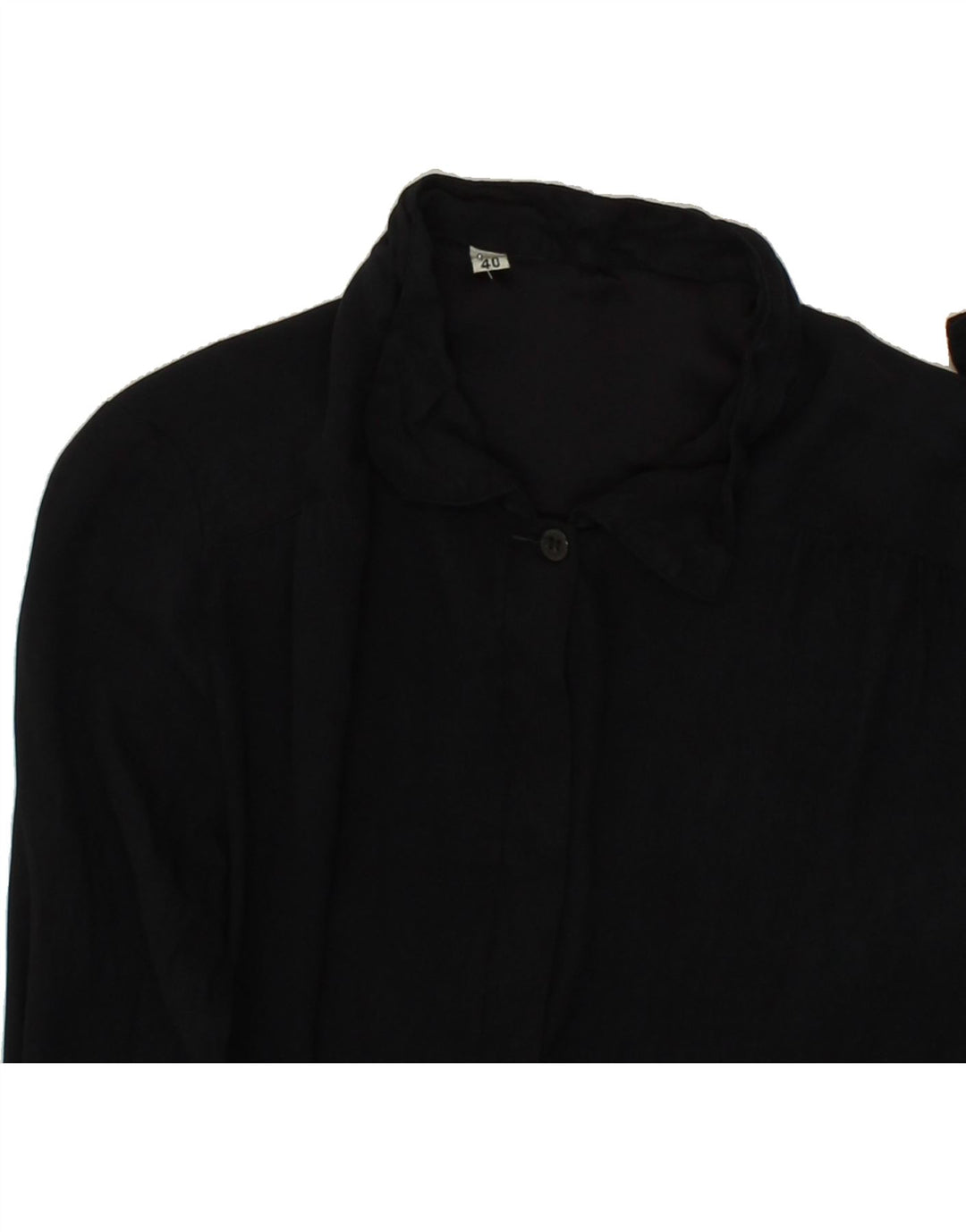 VINTAGE Womens Shirt EU 40 Medium Black Viscose Vintage Vintage and Second-Hand Vintage from Messina Hembry 