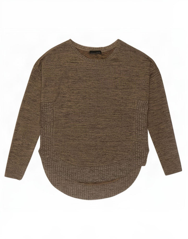 Zara Dametop Langærmet UK 14 Medium Beige Flecked