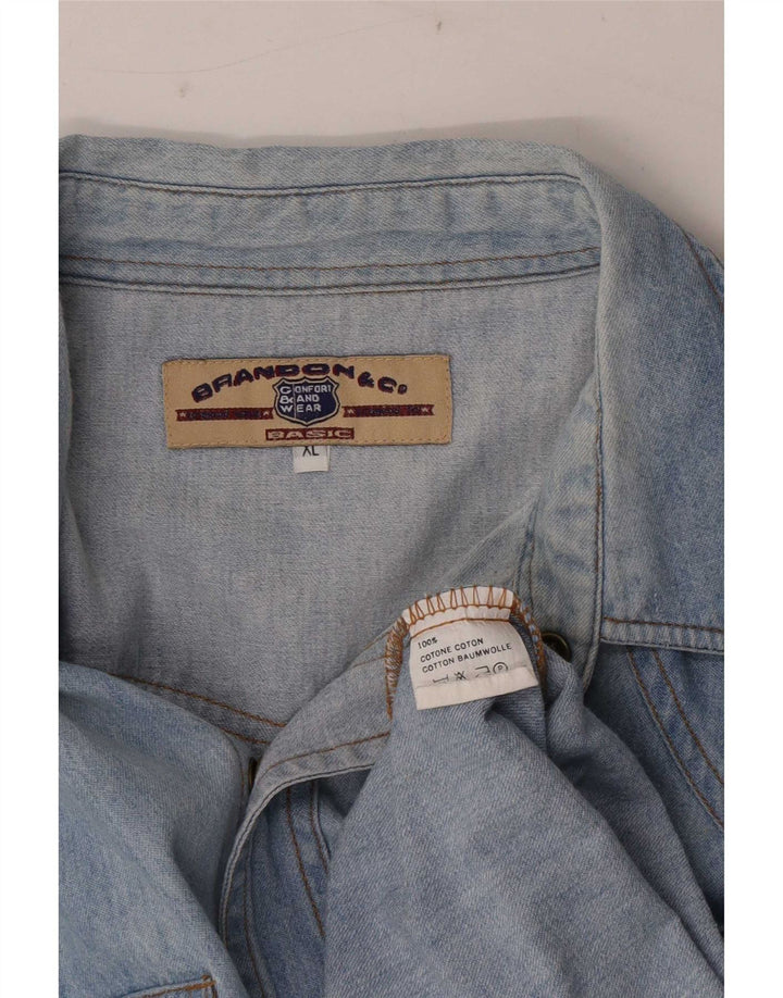 Brandon & C Herre Denim Shirt XL Blå Bomuld