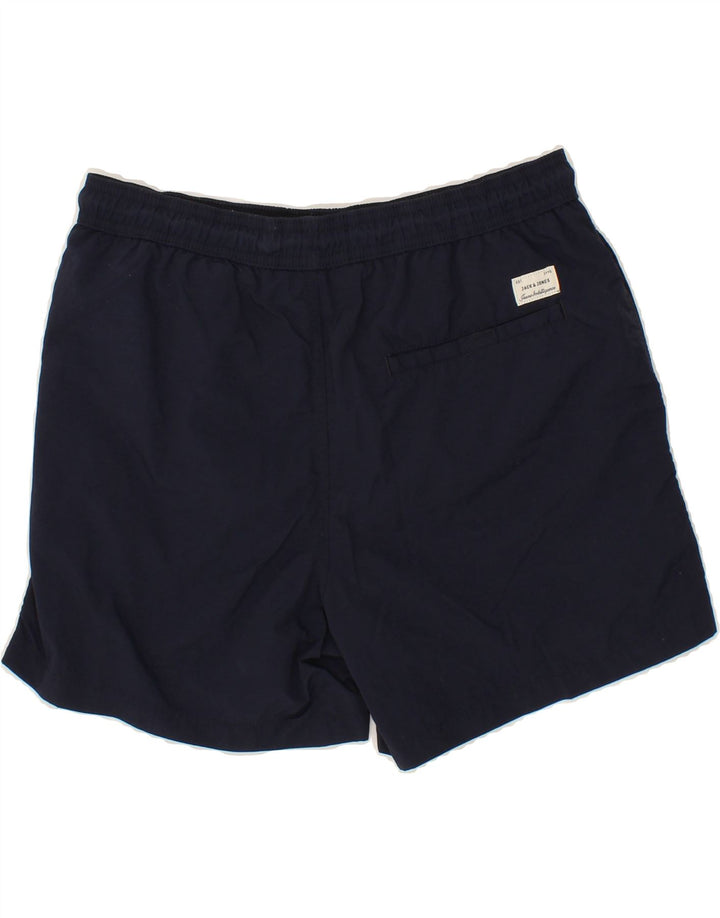 JACK & JONES Mens Graphic Sport Shorts Medium Navy Blue Polyester Vintage Jack & Jones and Second-Hand Jack & Jones from Messina Hembry 