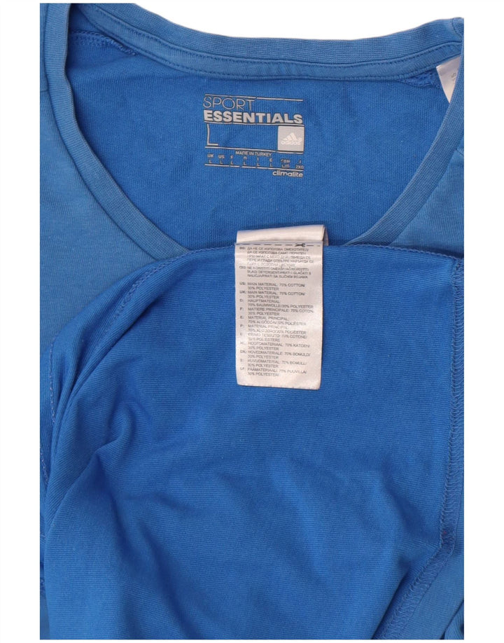 Adidas Herre Climalite T-Shirt Top Stor Blå Bomuld