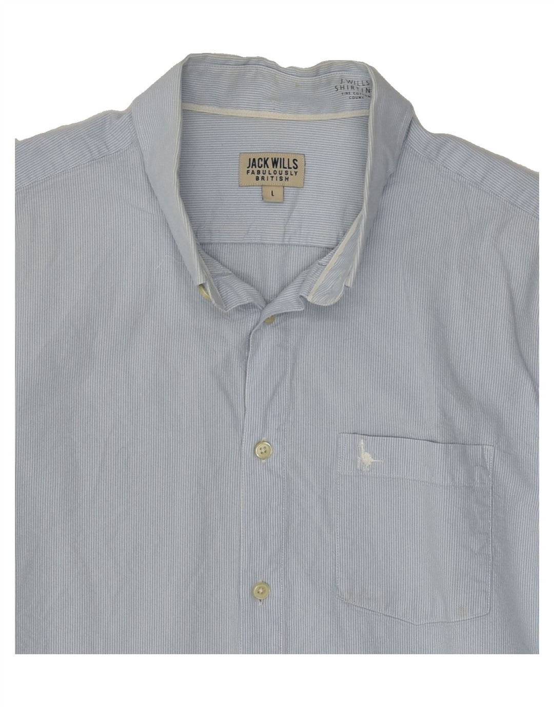 JACK WILLS Mens Shirt Large Blue Pinstripe Cotton | Vintage Jack Wills | Thrift | Second-Hand Jack Wills | Used Clothing | Messina Hembry 