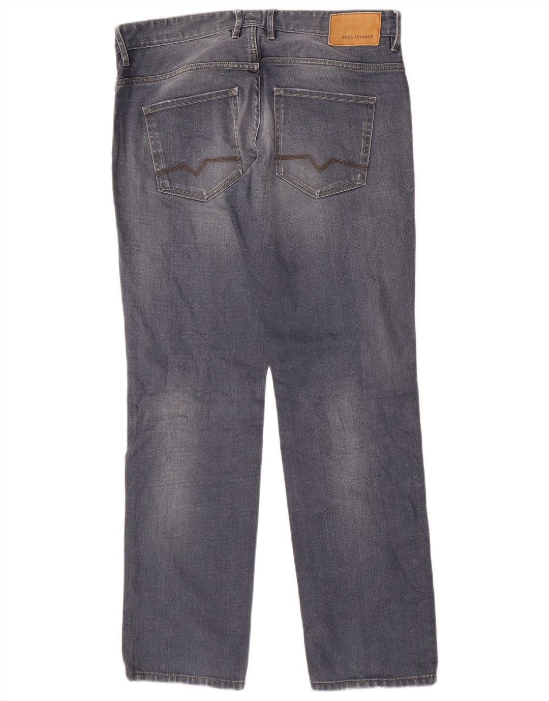 Hugo Boss Straight Jeans til mænd W34 L32 Grå bomuld