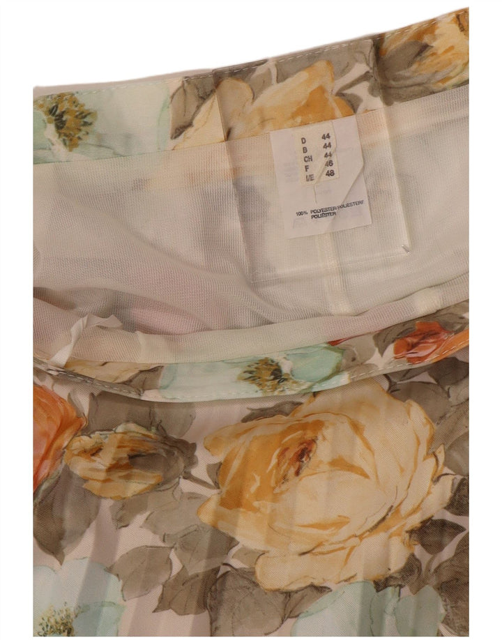 VINTAGE plisseret nederdel til kvinder EU 44 XL W32 Flerfarvet blomsterpolyester
