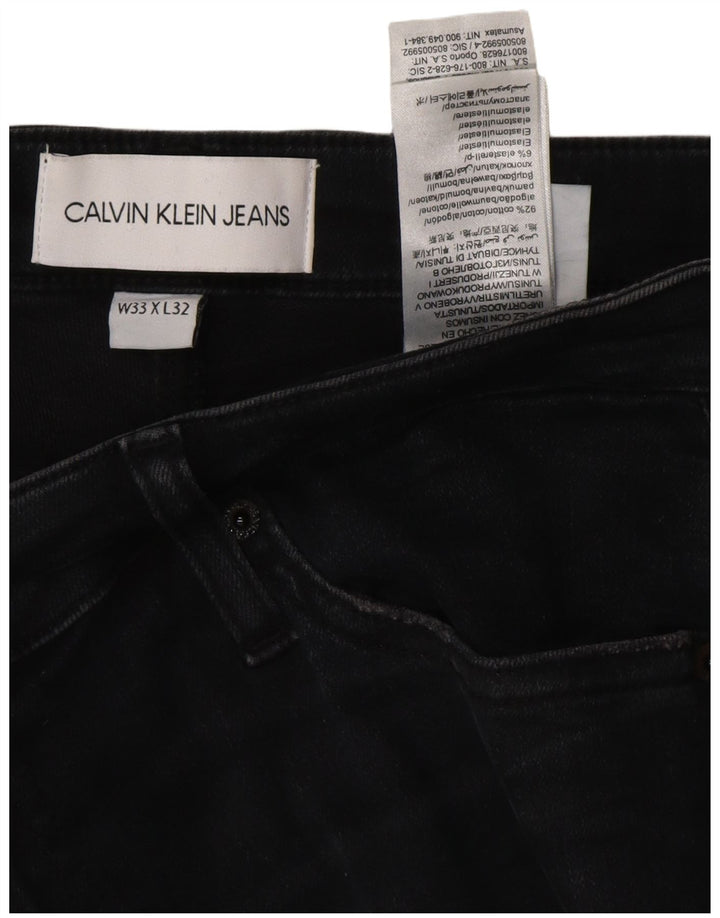 CALVIN KLEIN Dame Skinny Jeans W33 L32 Sort Bomuld