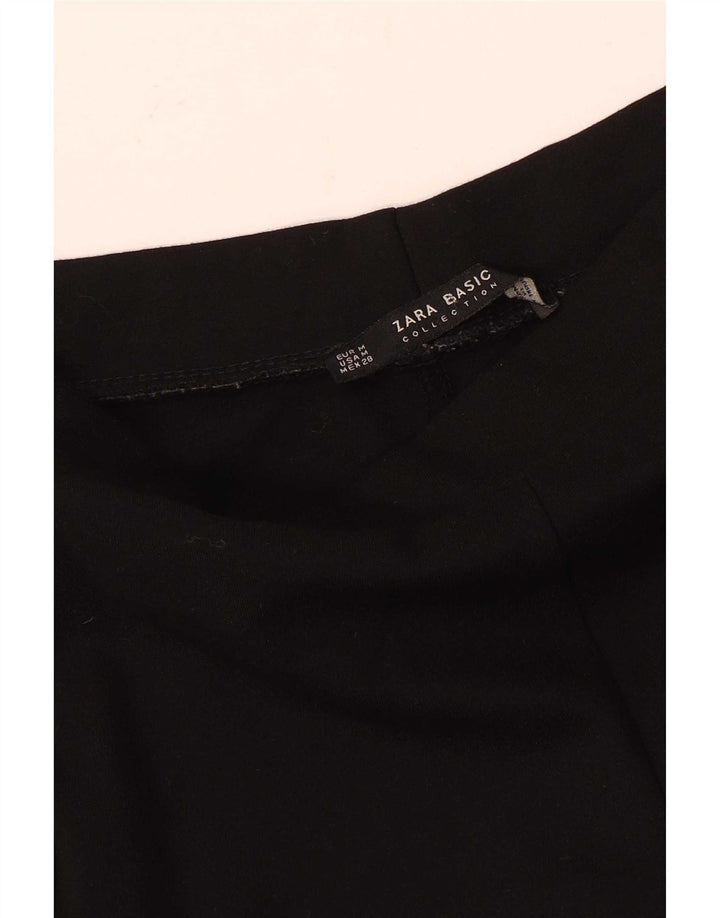 Zara Dame Leggings UK 12 Medium Sort Stribet