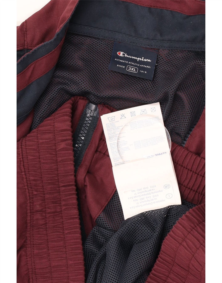 Champion Herre Windbreaker Jacket UK 46 3XL Burgundy Colourblock Polyester