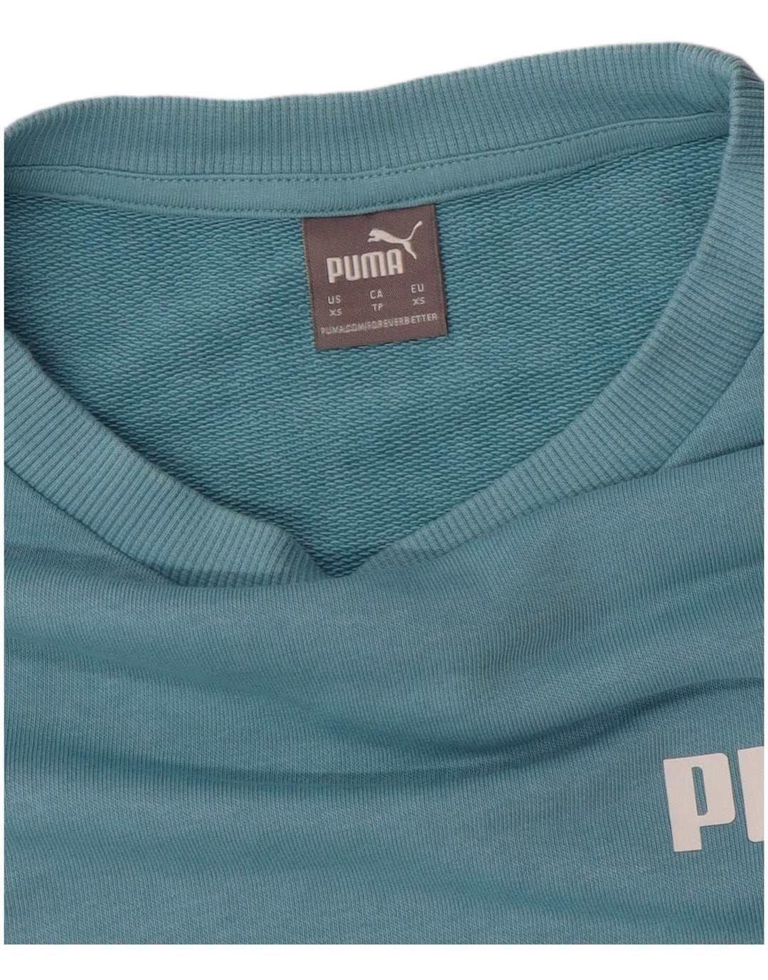 PUMA Dame Oversized grafisk sweatshirt Jumper UK 6 XS Blå