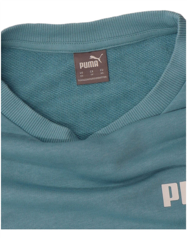 PUMA Dame Oversized grafisk sweatshirt Jumper UK 6 XS Blå