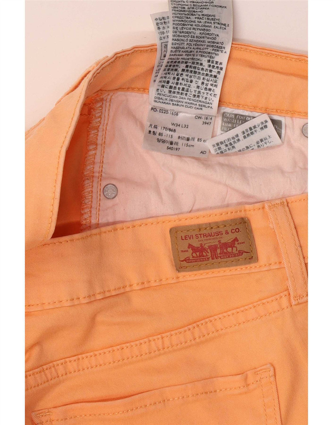 Levi's Dame Jegging Jeans W34 L32 Orange Bomuld