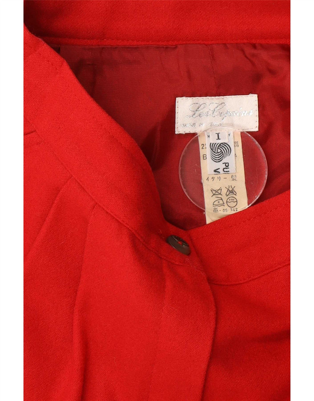 Les Copains Dame Pencil Skirt W26 Small Red Virgin Wool