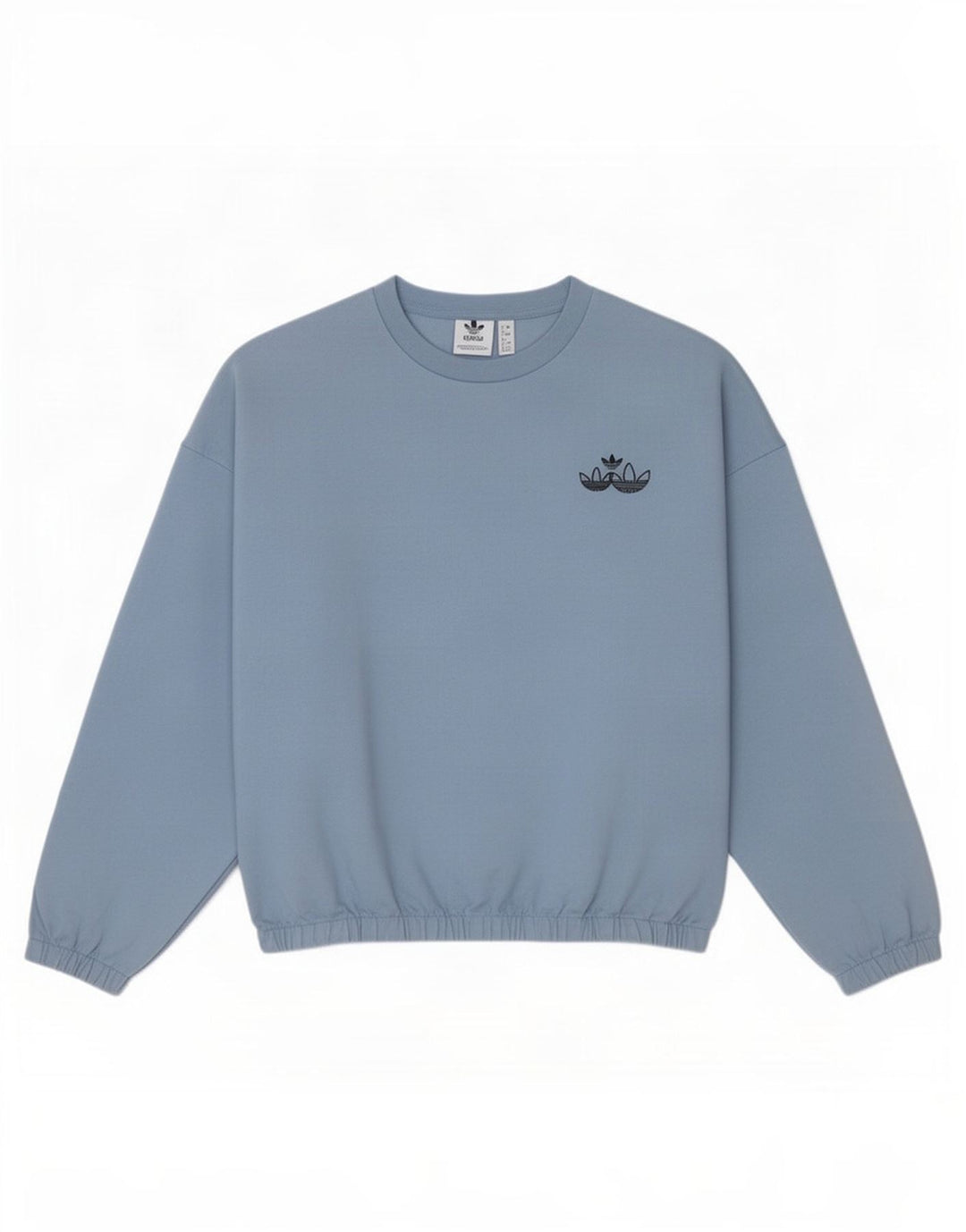 Adidas Womens Crop Oversized Sweatshirt Jumper UK 8 Small Blue Cotton