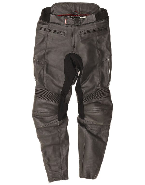 Hein Gericke Herre Læder Biker Bukser W32 L30 Sort Colourblock