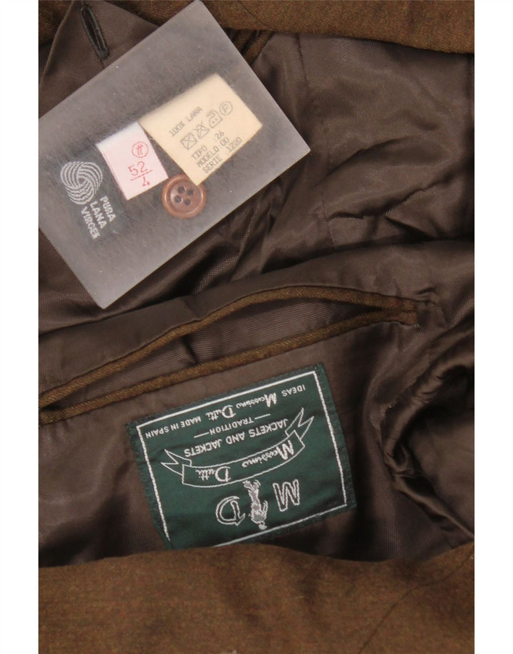 Massimo Dutti Herre 2-knaps blazerjakke EU 52 Stor brun uld