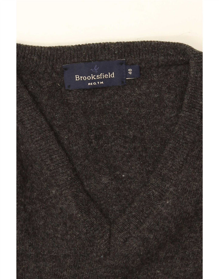 Brooksfield Herre V-hals sweater IT 48 Lille Grå