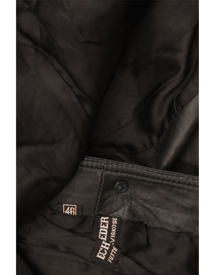 VINTAGE Womens Leather Jacket IT 46 Large Black Leather Vintage Vintage and Second-Hand Vintage from Messina Hembry 