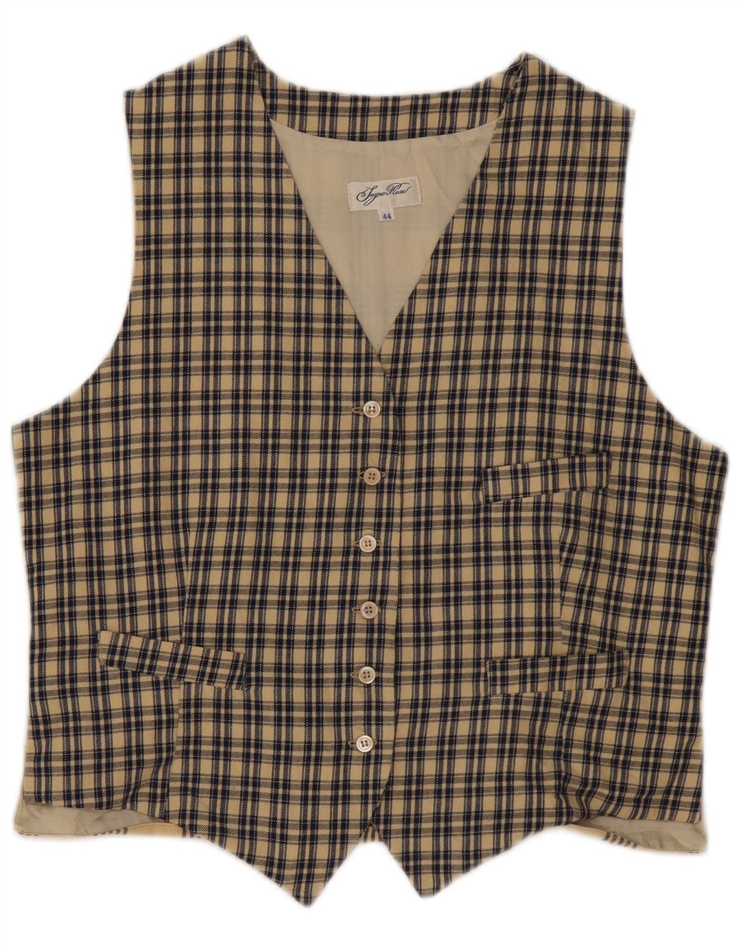 Ingro Rose Damevest IT 44 Medium Beige Ternet Bomuld