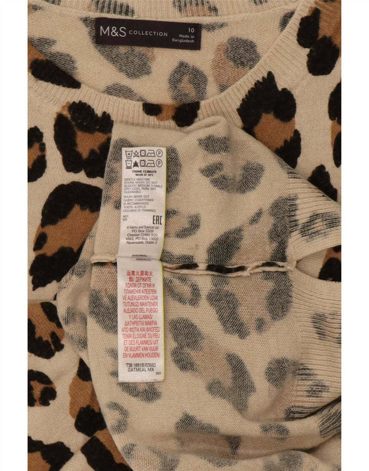 Marks & Spencer Dame Boat Neck Jumper Sweater UK 10 Small Beige