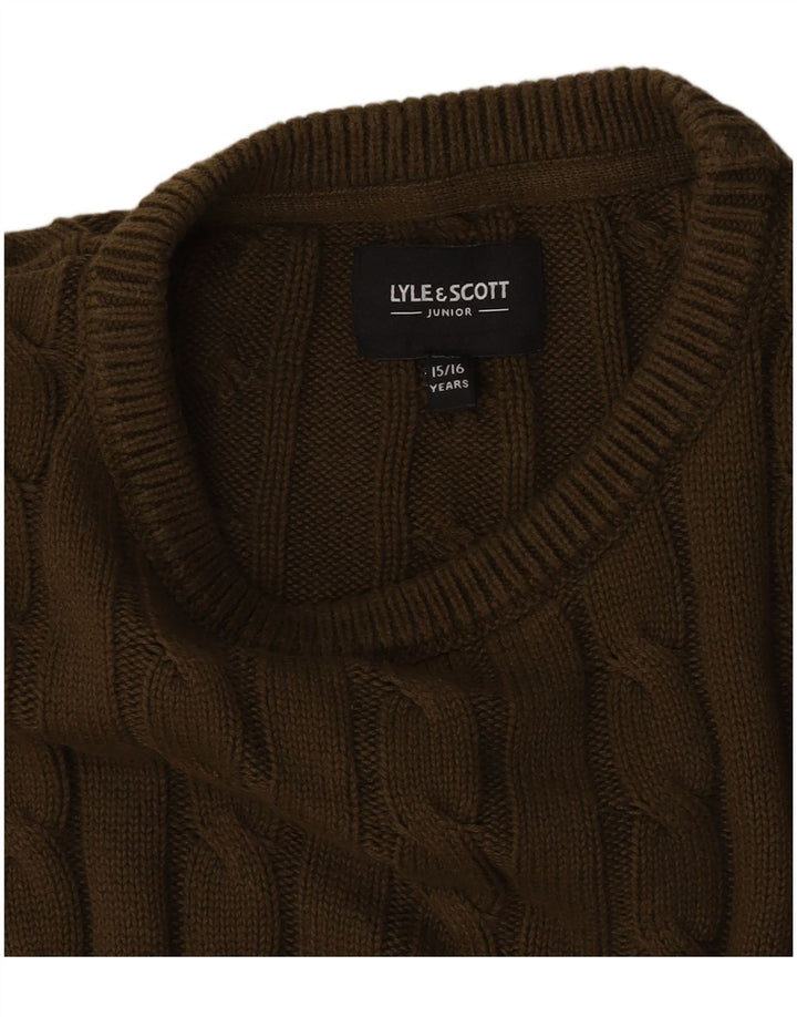 Lyle & Scott Boys sweater med rund hals 15-16 år Khaki
