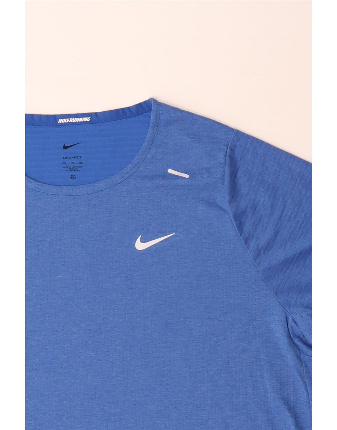 NIKE Herre Dri Fit T-Shirt Top 2XL Blå Polyester